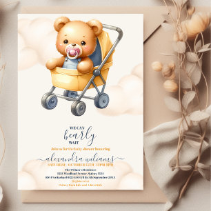 Boho Nalle vi kan bolla babyduschen Inbjudningar