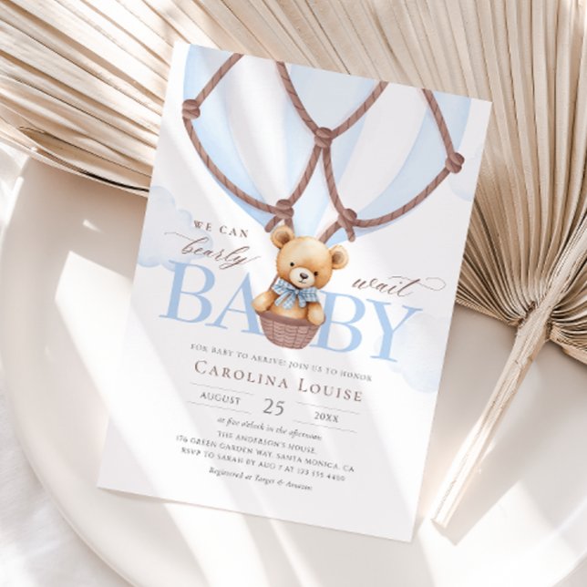 Boho Nalle vi kan vänta! Baby Shower Inbjudningar (Skapare uppladdad)