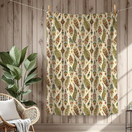 Boho Native Autative Tribal Ethnic fjäthers-pil Fleecefilt