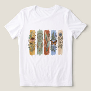 Boho Natur Element Vattenfärg Jordnära Estetik T Shirt
