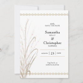 Boho Natural Pampas Grass Elegant Photo Spara Datumet