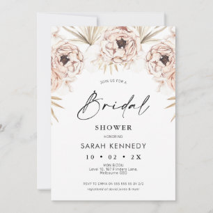 Boho Natural Tones Rustic Blommigt Möhippa Inbjudningar