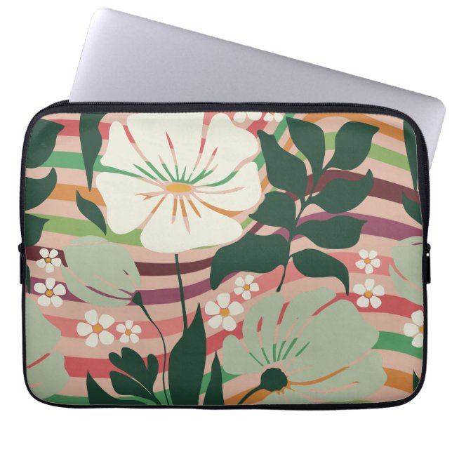 Boho nature älskare blommönster laptop fodral (Framsidan)