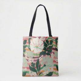 Boho nature älskare blommönster Tote Tygkasse