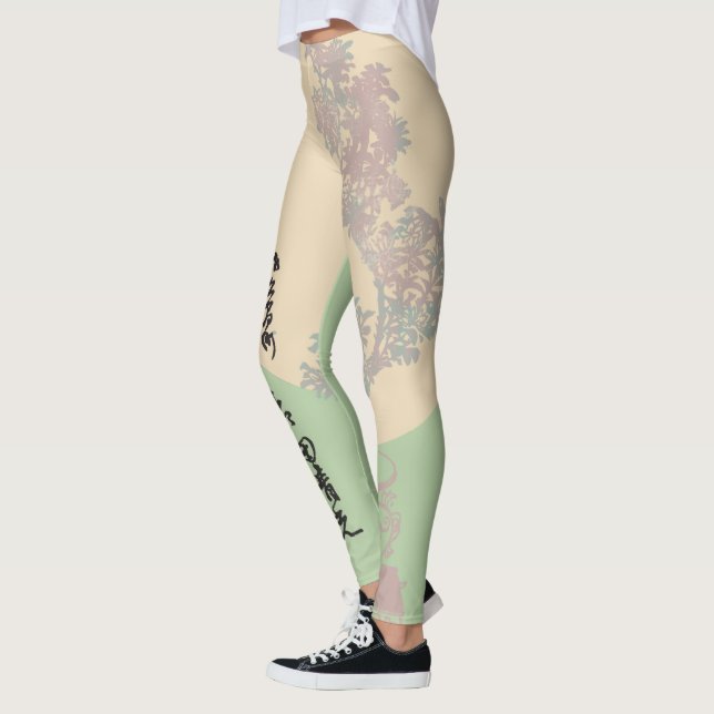Boho nature bonsai, asian boho zen stil leggings (Vänster)