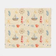 Boho Nautical Boat Lighthouse Mönster