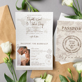 Boho Nautical Passport Destination Wedding Inbjudan