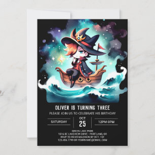Boho Nautical Pirat Birthday Inbjudningar