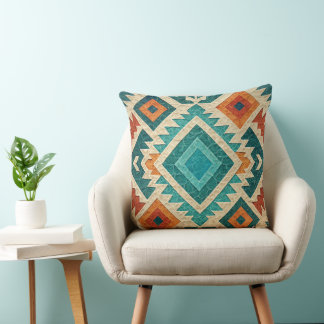Boho Navajo Tribal Throw Pillow Kudde