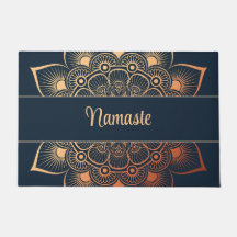 Boho Navy Blue och Peach Mandala Anpassningsbar Te
