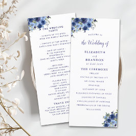 Boho Navy Flowers – Countryside Wedding Program