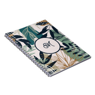 Boho Navy Teal Guldblad Anteckningsbok