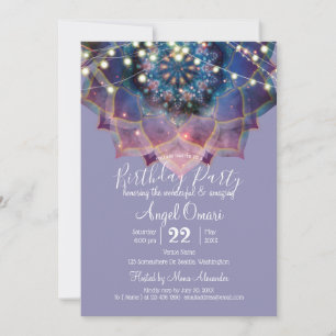 Boho Nebula Bloom Mandala Design blir Inbjudningar