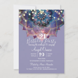 Boho Nebula Bloom Mandala Design blir Inbjudningar
