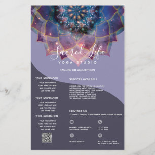 Boho Nebula Bloom   Mandala Design Flygblad