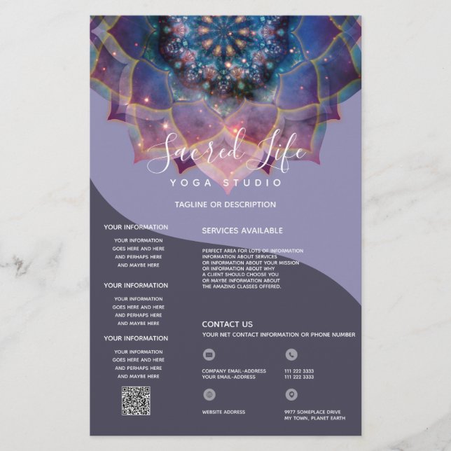 Boho Nebula Bloom | Mandala Design Flygblad (Framsidan)