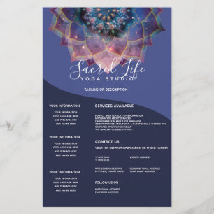 Boho Nebula Bloom   Mandala Design Flygblad