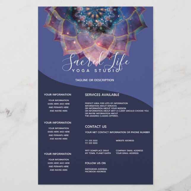 Boho Nebula Bloom | Mandala Design Flygblad (Framsidan)
