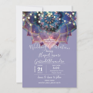 Boho Nebula Bloom Mandala-design Inbjudningar