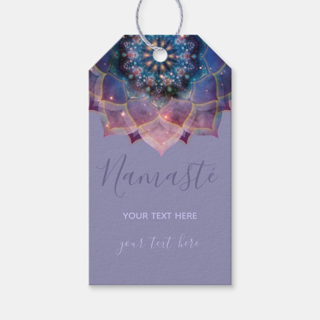 Boho Nebula Bloom | Mandala Design Presentetikett (Framsidan)