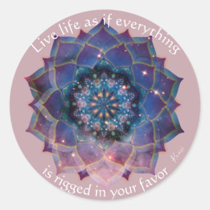 Boho Nebula Bloom   Mandala Design Runt Klistermärke