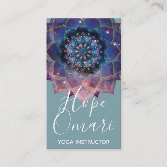 Boho Nebula Bloom | Mandala Design Visitkort (Framsida)