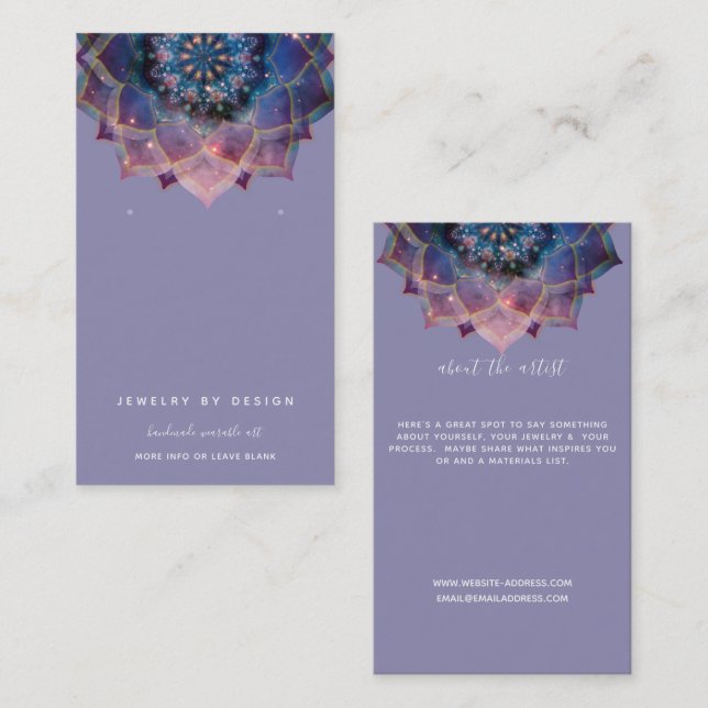 Boho Nebula Bloom | Mandala Design Visitkort (Fram/baksida)