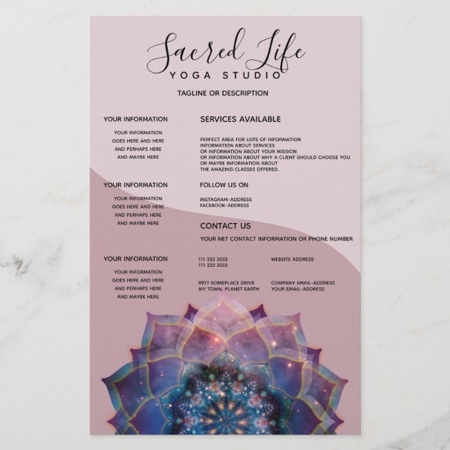 Boho Nebula Mandala, Mystical Flygblad (Framsidan)