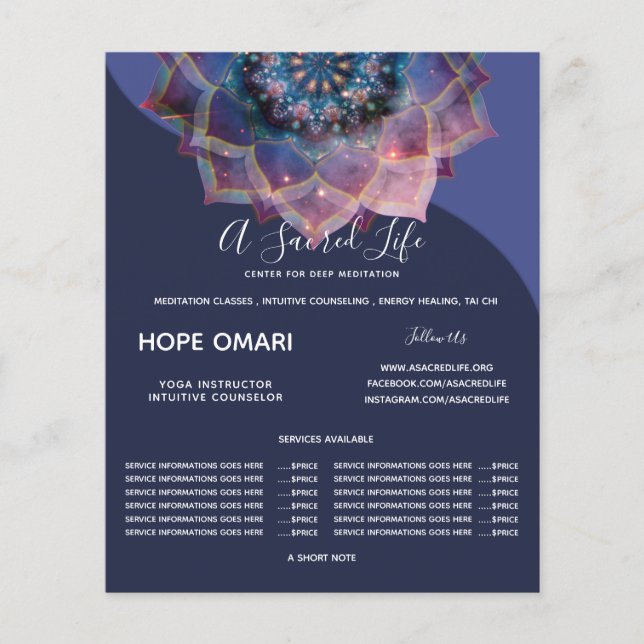 Boho Nebula Mandala, Mystical Flygblad (Framsidan)