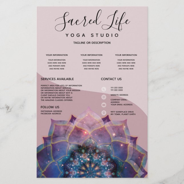 Boho Nebula Mandala, Mystical Flygblad (Framsidan)