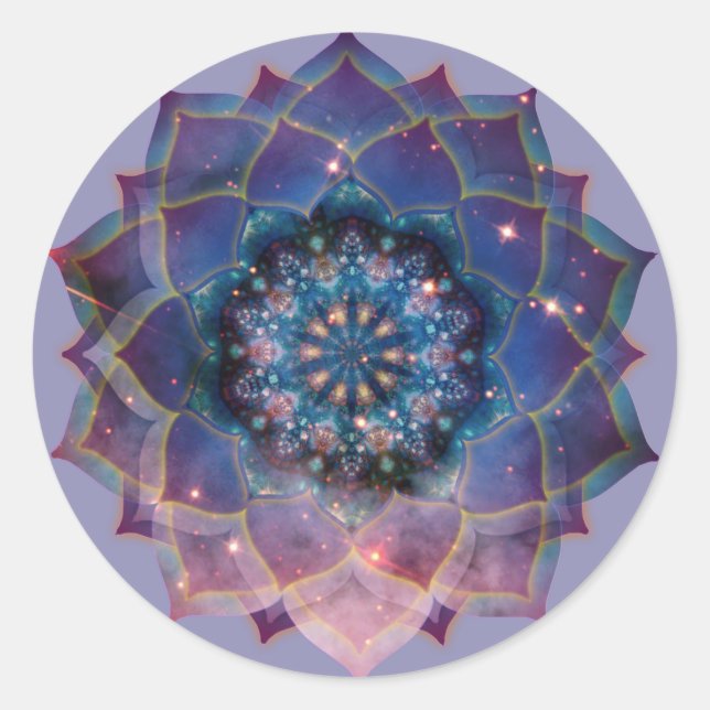Boho Nebula Mandala, Mystical Runt Klistermärke (Framsida)