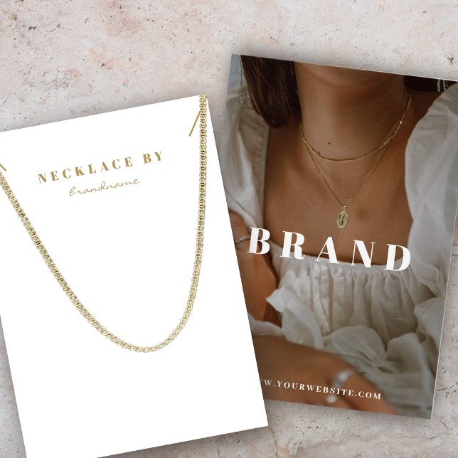 Boho Necklace Visning Photo Card Visitkort (Skapare uppladdad)