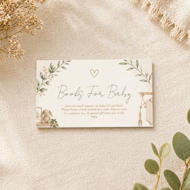 Boho Nesting Party Böcker för Baby Kort (Skapare uppladdad)