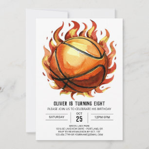 Boho Net Pastel Basketball Birthday Inbjudningar