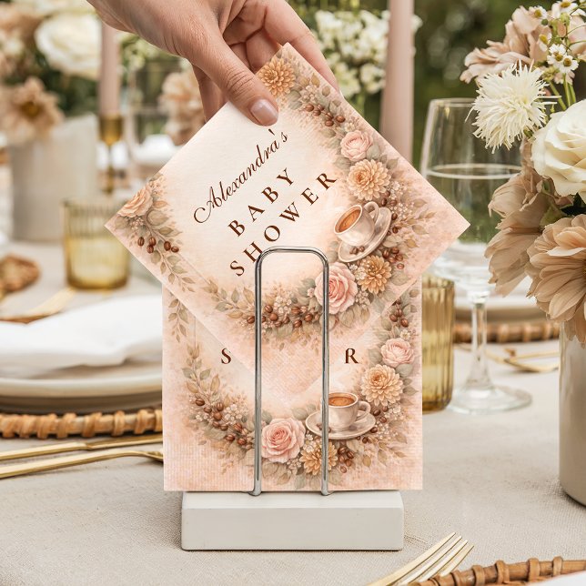 Boho Neutral A Baby Is Brewing Baby Shower Pappersservett (Skapare uppladdad)