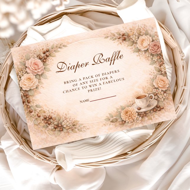 Boho Neutral A Baby Is Brewing Diapper Raffle Tilläggskort (Skapare uppladdad)