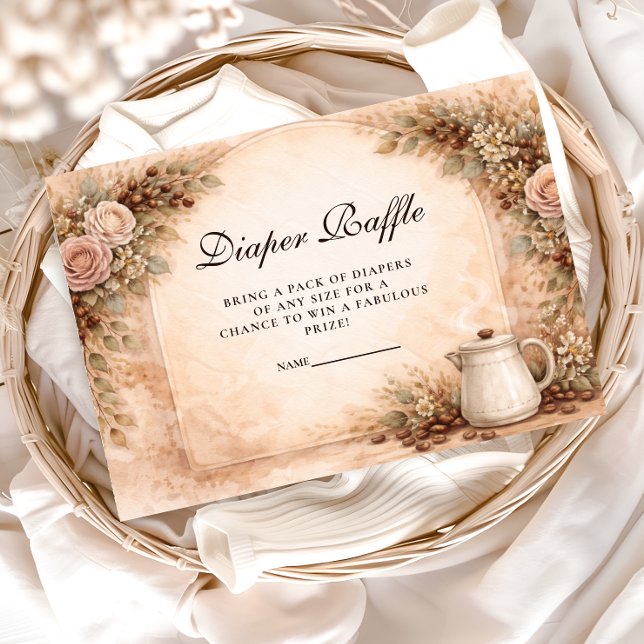 Boho Neutral A Baby Is Brewing Show Diapper Raffle Tilläggskort (Skapare uppladdad)