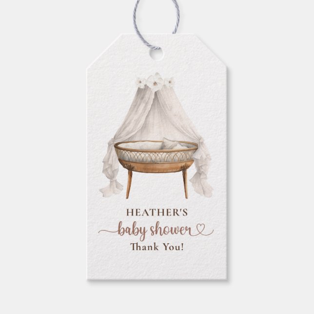 Boho Neutral Baby Shower Tack För Tacksamhetsprese Presentetikett (Framsidan)