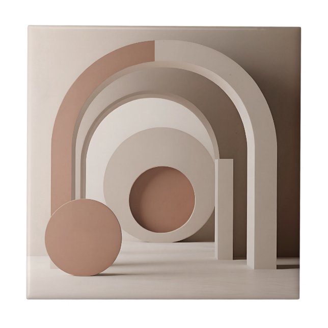 Boho Neutral Båge Geometrisk Modern  Kakelplatta (Framsidan)