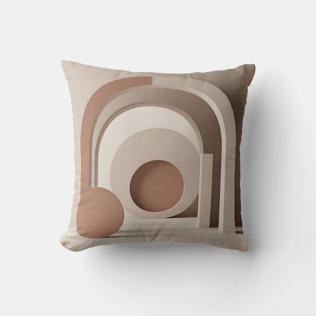 Boho Neutral Båge Geometrisk Modern  Kudde (Framsida)