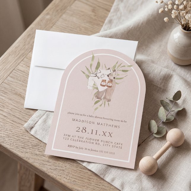 Boho Neutral Barnrumsinbjudan med Båge Inbjudningar (Skapare uppladdad)