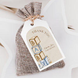 Boho Neutral Block and Leksak Baby Shower Presentetikett