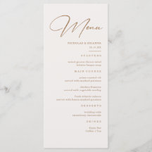Boho Neutral Champagne Bröllopsmeny