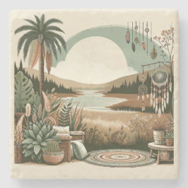 Boho Neutral Desert Sunset Luxury Stone Coaster Stenunderlägg