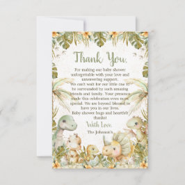 Boho Neutral Dinosaur Bebis Bebis Shower Tack Kort