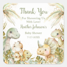Boho Neutral Dinosaur Bebis Bjudning