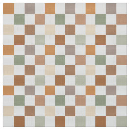 Boho Neutral Earthy Checker Checkerboard Checkered Tyg