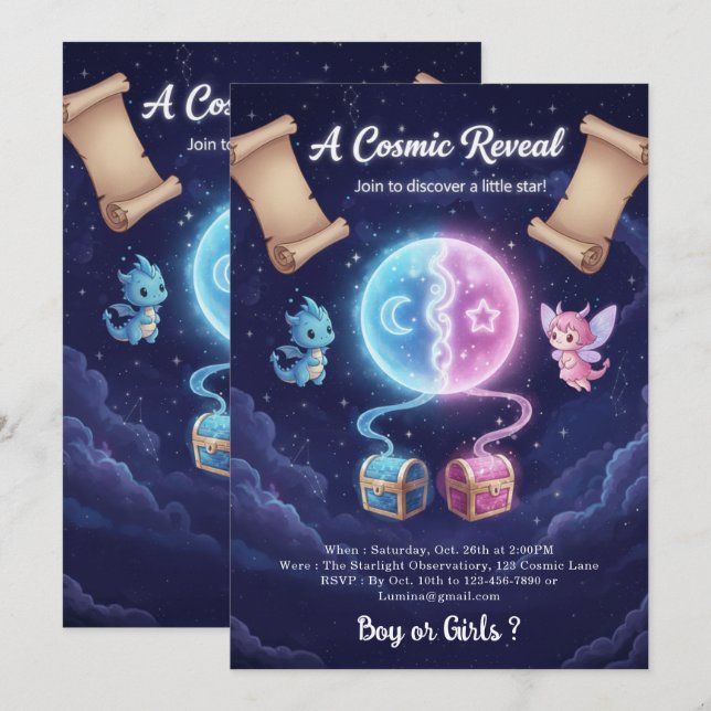 Boho Neutral Gender Reveal Invitation Inbjudningar (Fram/baksida)