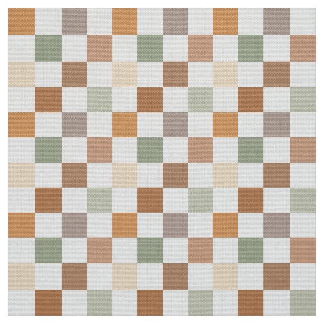 Boho Neutral Jordnära Rutig Schackrutig Schackbräd Tyg (Provkarta)