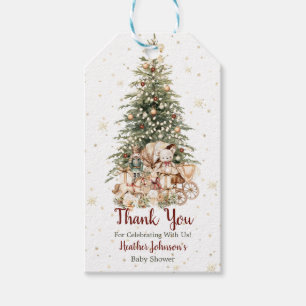 Boho Neutral Jul Baby Shower Presentetikett